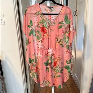 Express Pink Floral Dress with Slip Size Small